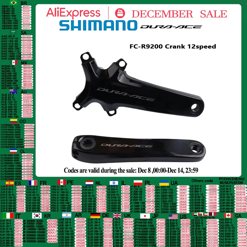 Shimano R9200 Crankarm Right Side 165mm 167.5mm 170mm 172.5mm 175mm 2x12speed