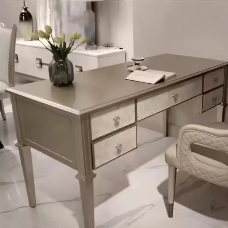 Desk bedroom new dresser makeup table high-end study solid wood storage locker