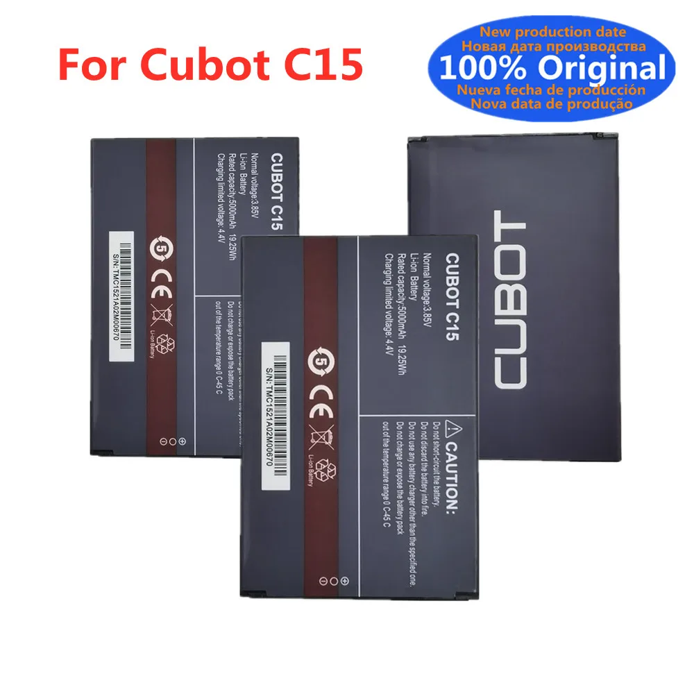

New Original For Cubot C15 Mobile Phone Battery 5000mAh High Capacity Replacement Batteries