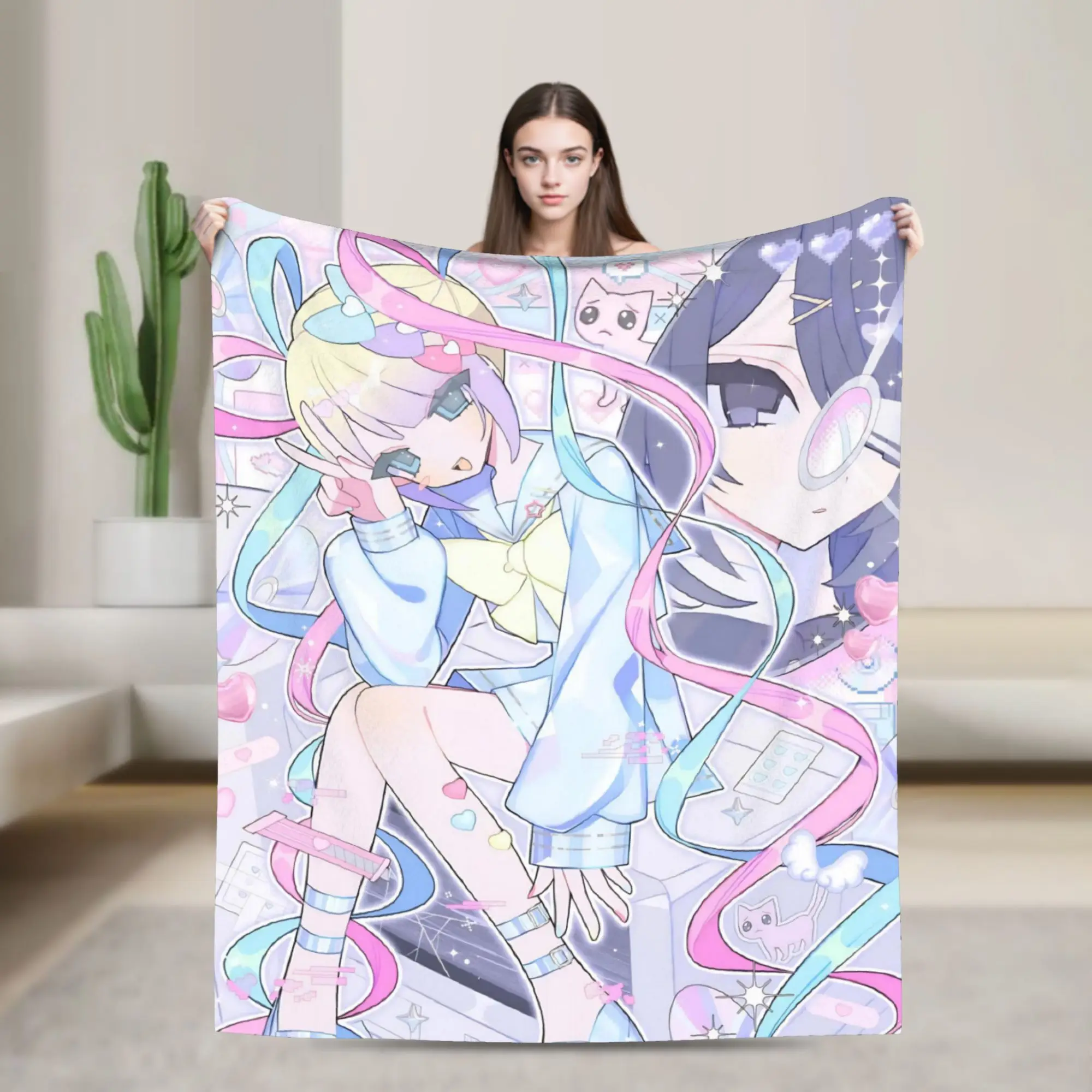 OMG kawaii Angel Blanket Anime Game Plush Awesome Soft Throw Blankets for Bed Sofa Summer