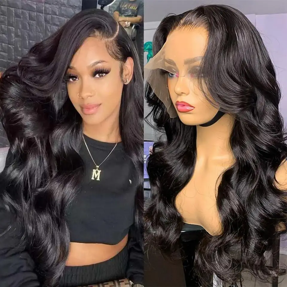 Body Wave 13x4 Transparent Lace Front Wigs 22 24 Inch Brazilian Remy Wig 13x6 Lace Frontal Human Hair For Black Women Bling Hair