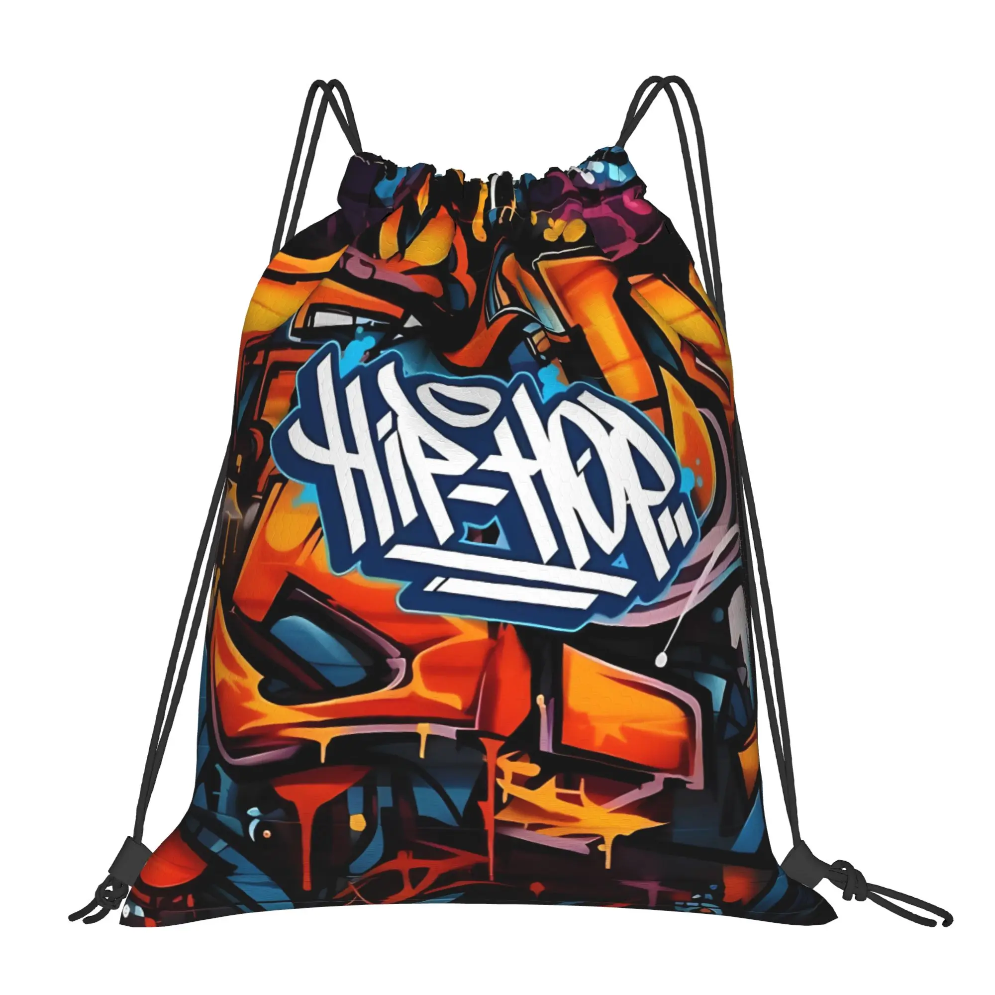 Y2K Hip Hop urban art Graffiti Portable Sports Riding Gym Drawstring cool gift Storage Backpacks