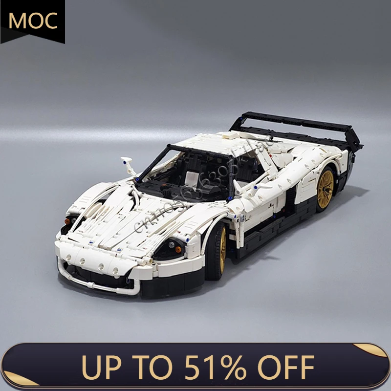 

3971 шт. MOC Technology Racing Supercar с альтернативной моделью белого и черного цвета, строительный блок, скоростной автомобиль, кирпич, игрушка в подарок