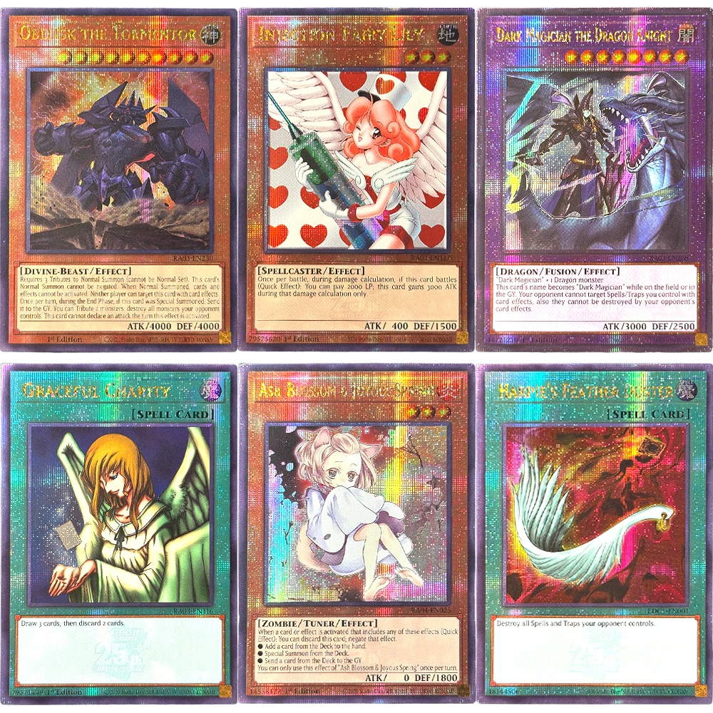 Yu-Gi-Oh! Holographic-QCScR  TCG Cards Collectiontoy Ash Blossom & Joyous Spring Injection Fairy Lily Obelisk the Tormentor card
