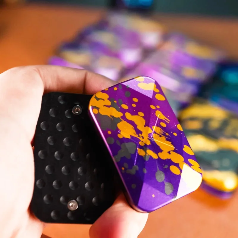 ZDEDC Spatte Inkt Onbeperkt Duwen Slider Fidget Speelgoed Cool Aluminiumlegering voor Volwassenen Angst Relief Fidget Spinner ADHD Gereedschap