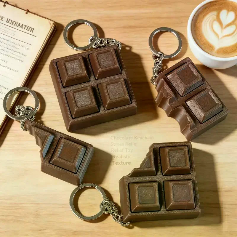 3D Chocolate Keyboard Fidget Keychain Decompression Finger Clicker Stress Relief