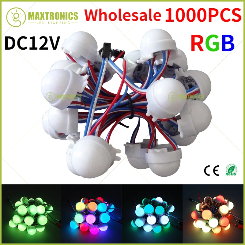 

1000pcs DC12V WS2811 30mm LED Pixel Module Full Color 3 LEDs 5050 RGB LED Lamp String D30 Modules for Amusement Park, Billboard