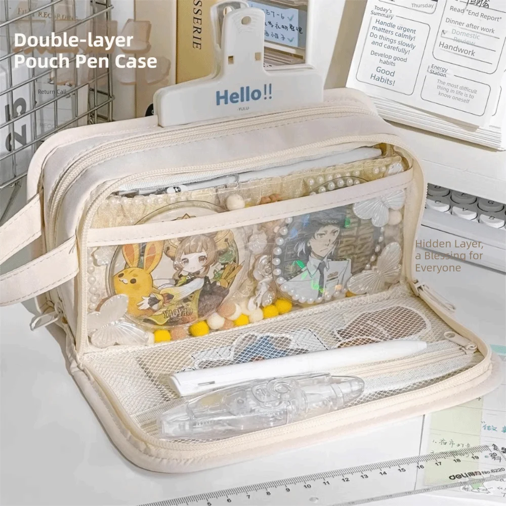 Pain Pack Double Layered Pencil Case Five Layers Large Capacity Stationery Organizer Multifunction Storage Bag Student