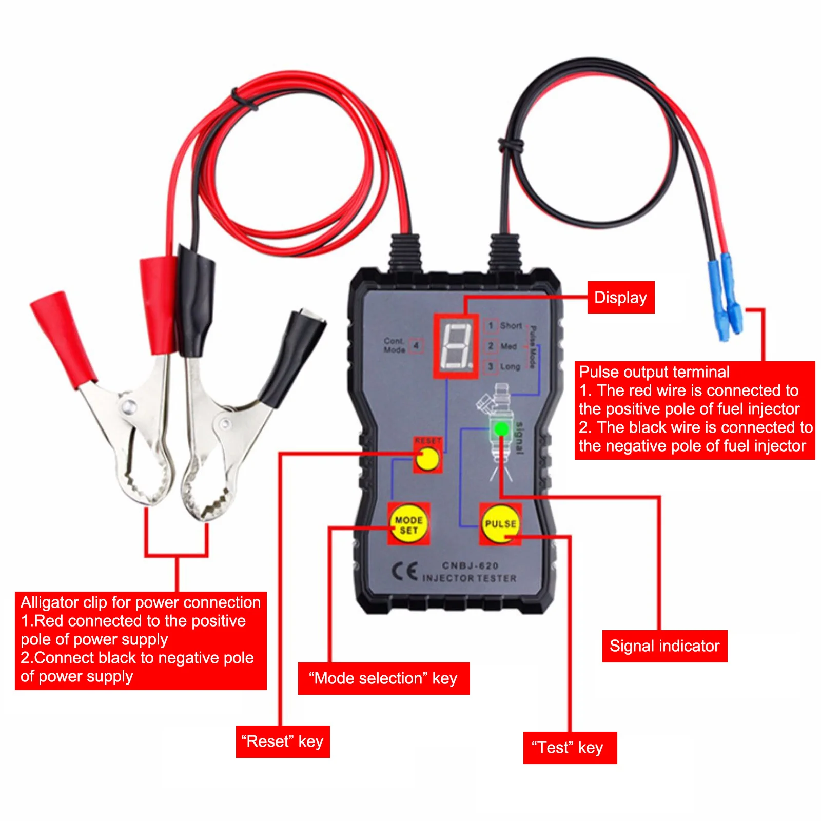 Professional Injector Tester Fuel Injector 4 Pluse Modes Tester Powerful Fuel System Scan Tool fuel Injector Tester