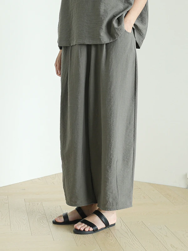 

Женские свободные брюки-палаццо из ультратонкого шелка, легкие, укороченные (7/8), с эффектом сухого шелка, осенняя новинка