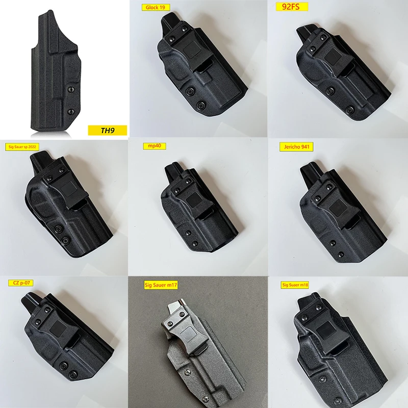 New Kydex Holster For Taurus G2c S&W Glock 17/22/31/43 Sig P365 Colt 1911 CZ Gun Holster IWB 9MM Pistol Holster Hidden Carry