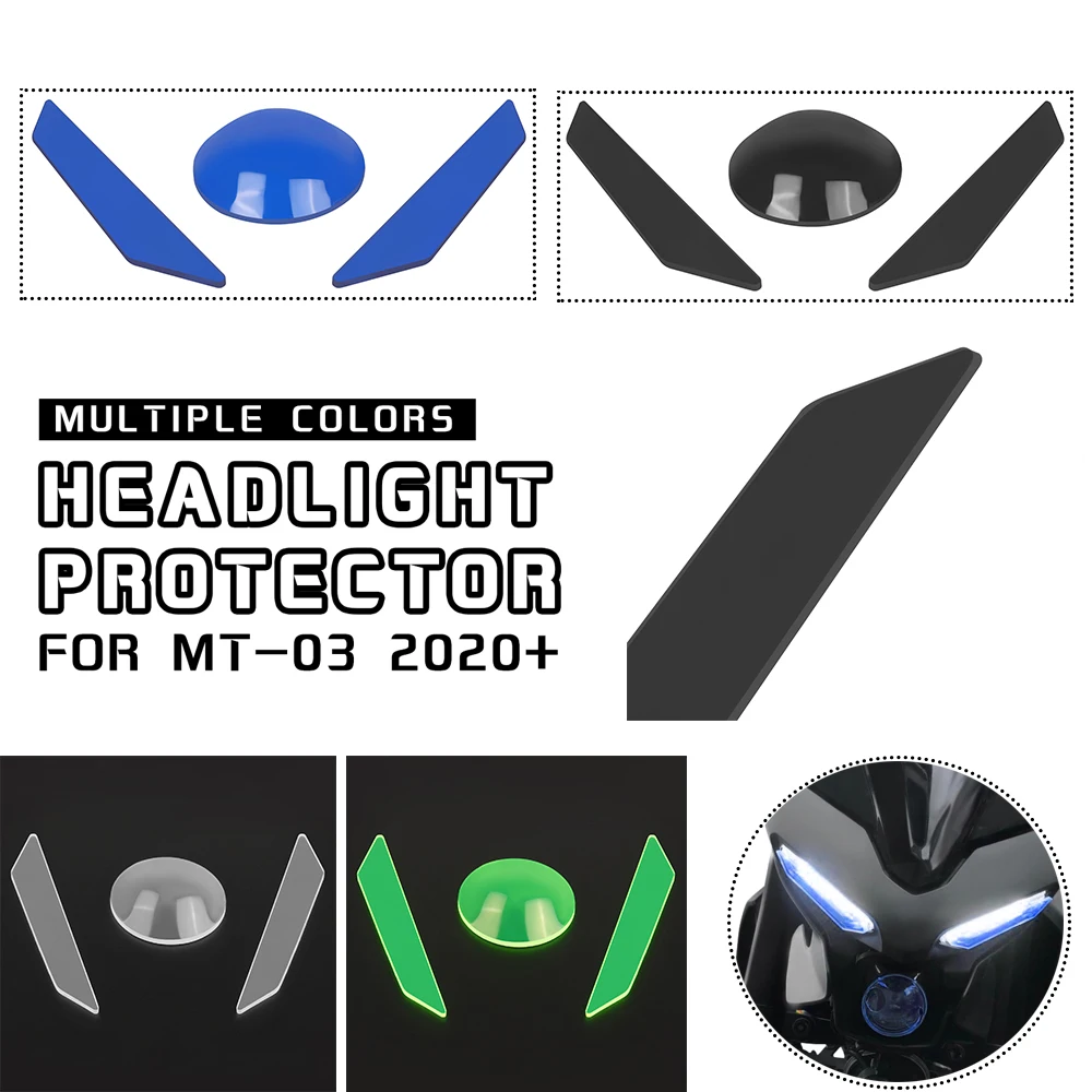 

MT03 Front Headlight Cover Guard Protection Acrylic Shield Screen Lens For Yamaha MT-03 MT 03 2020 2021-2023 Headlamp Protector