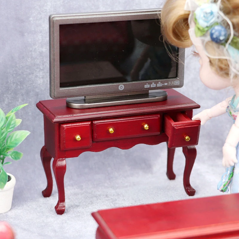 

1:12 кукольный домик, деревянный стол, письменный стол, стол для макияжа, модель мебели, игрушка