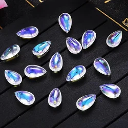 28/56PCS 8x14mm Luxury Crystal Water Drop Beads Shiny AB Color Glass Beads for DIY Jewelry Making Bracelet Necklace Loose Beads