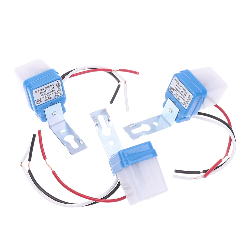 Automatic On Off Photocell Street Lamp Light Switch Controller DC AC 24V 50-60Hz 10A Photo Control Photoswitch Sensor Switch