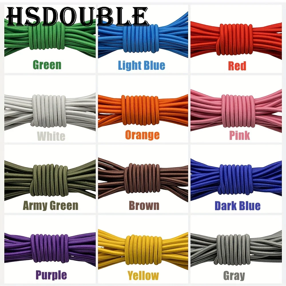 3 Yards 3mm Round Elastics Bungee Shock Cord Elastic Rope Rubber Band Strap String Cordon Shoelaces Sewing Accessories
