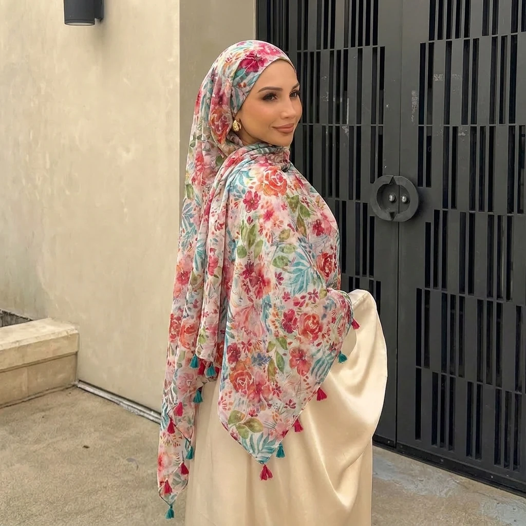 Large Cotton Solid Hijab Scarf Long Muslim Pashmina Shawl Female Foulard Soft Turban Head Wraps For Women Headband Luxury Brand