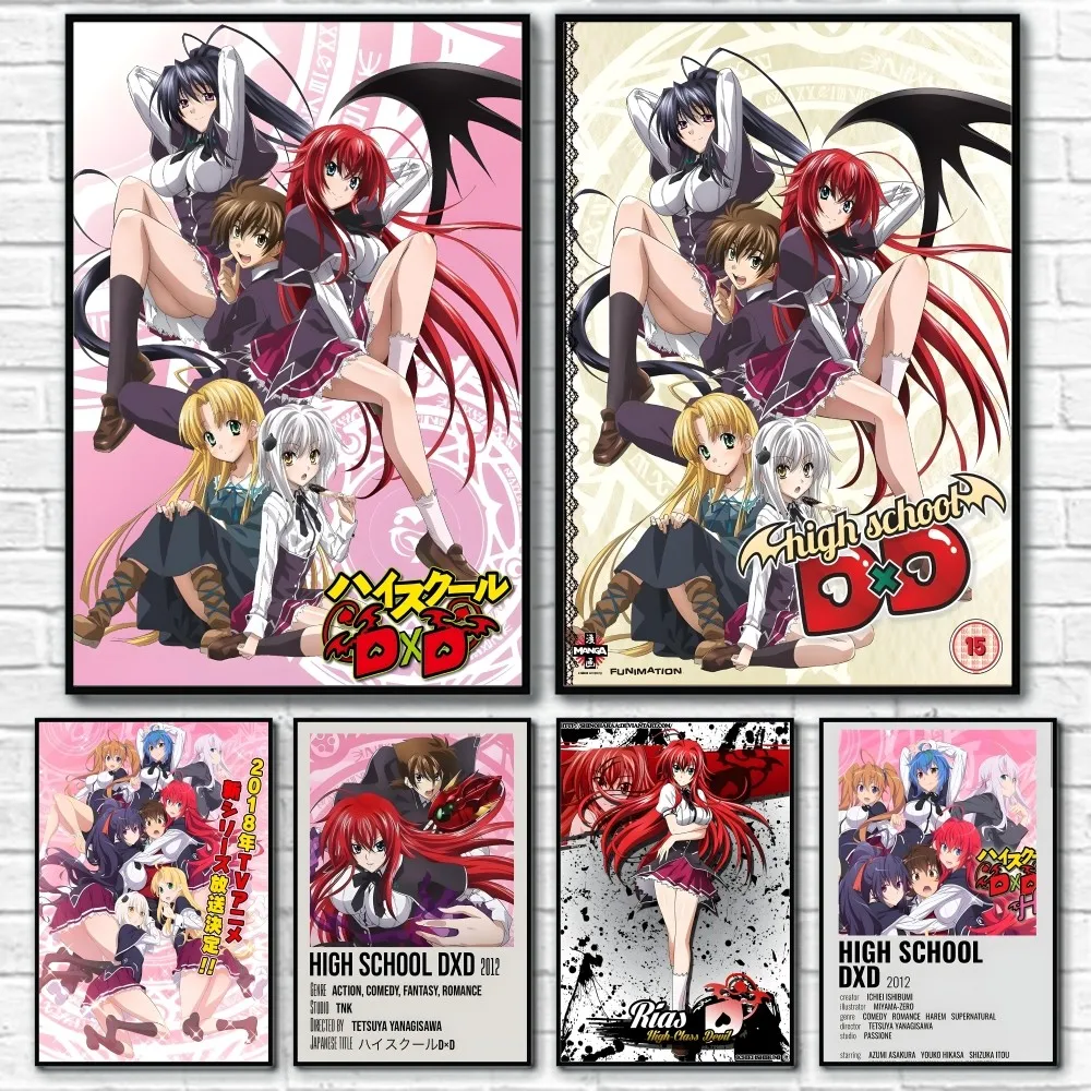 H-High School D D-D Hero Japanese Anime Kawaii Poster Sticky Wall Art Printing Waterproof Home Living Bed Room Bar Aesthetic Dec