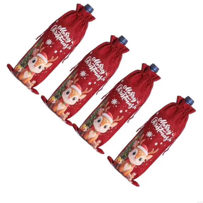 2025 New Festival Natural Drawstring Bottle Bag Christmas Gift Packaging Lightweighted Design