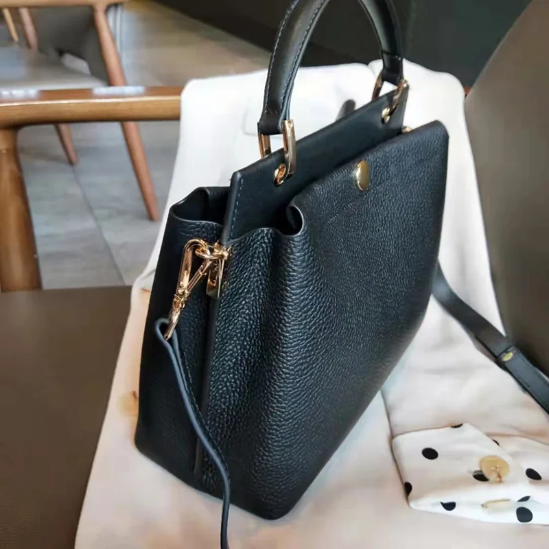 Multifunctional Female Genuine Leather Tote Bags Lady\'s Color Bump Commute Handbag Large Capacity Women Messenger Bags New 2023