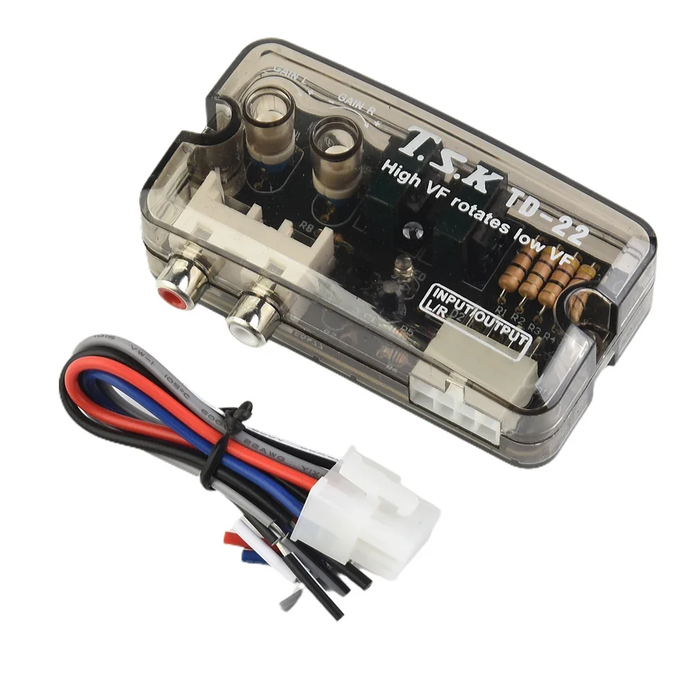 1pac Car Audio 100g 12V Speaker Level Converter Converter Adding A 2 Or 4 Channel Adjustable Level Matching Of 0-2 Volts