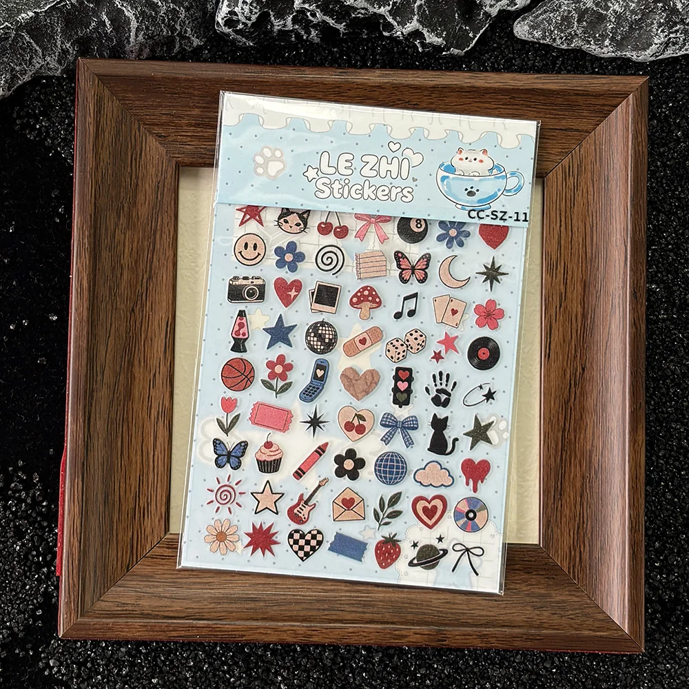 Retro Kawaii Nail Stickers Hea - Phone Accessories Icon 评论和价格