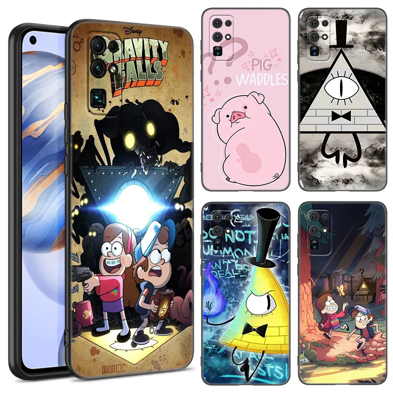 Gravity Falls Anime Black Phone Case For Honor 70 90 Lite X40 GT X50 i X5 Plus X6A X6S X7A X8A X8B X6 X7 X8 X9 4G X9A X9B 5G