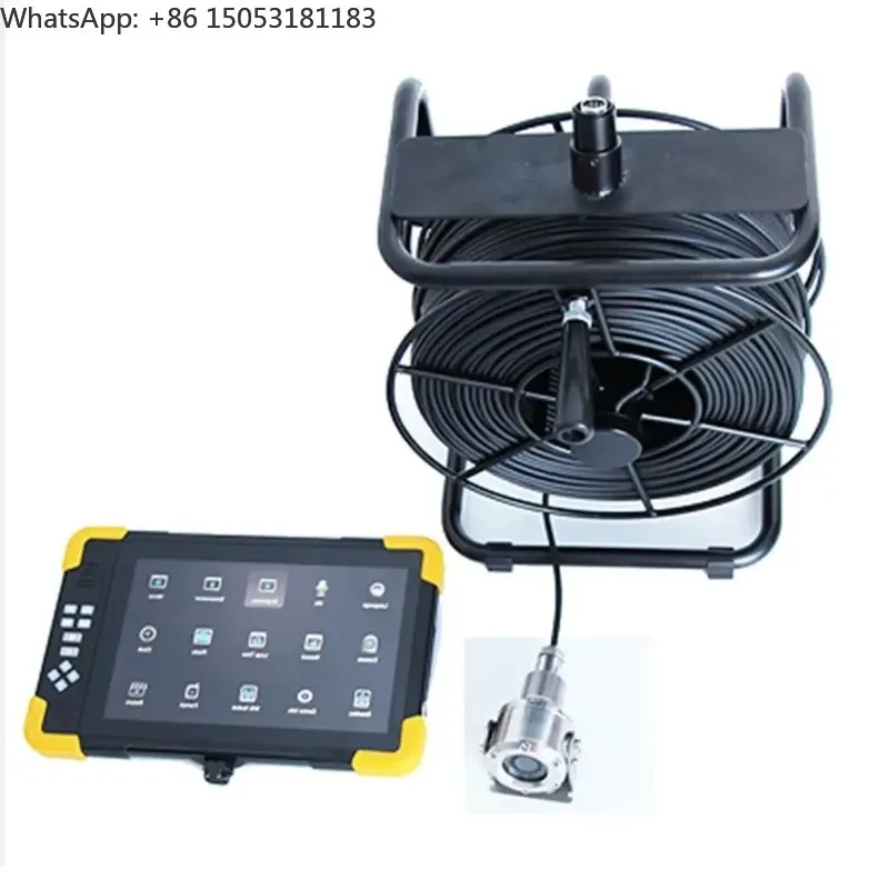 

Industrial Pipe Inspection 100/200m Deep Water Dual Lens 10.1" DVR Meter Counter Sewer Drain Well