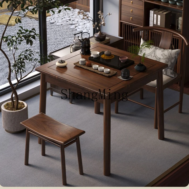SM solid wood push-pull storage tea table multi-combination use simple modern light luxury square eight immortals table