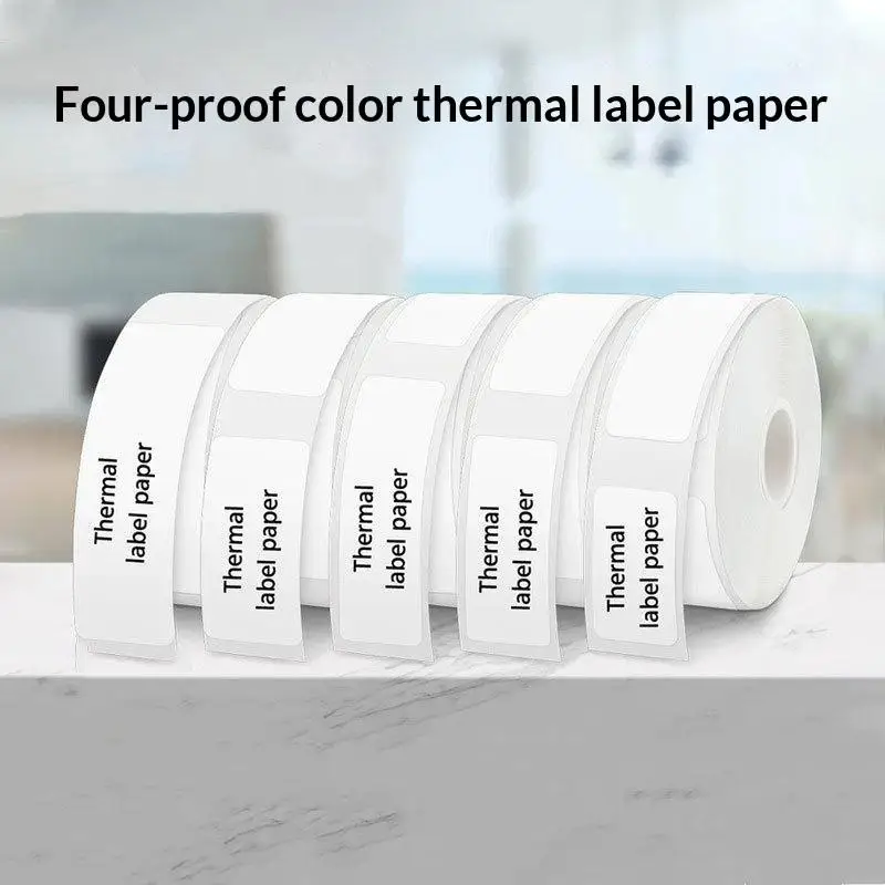 1Roll White Thermal Label Stickers for Label Printer, Multi-Purpose Self-Adhesive Sticker for Office Home Storage Organization