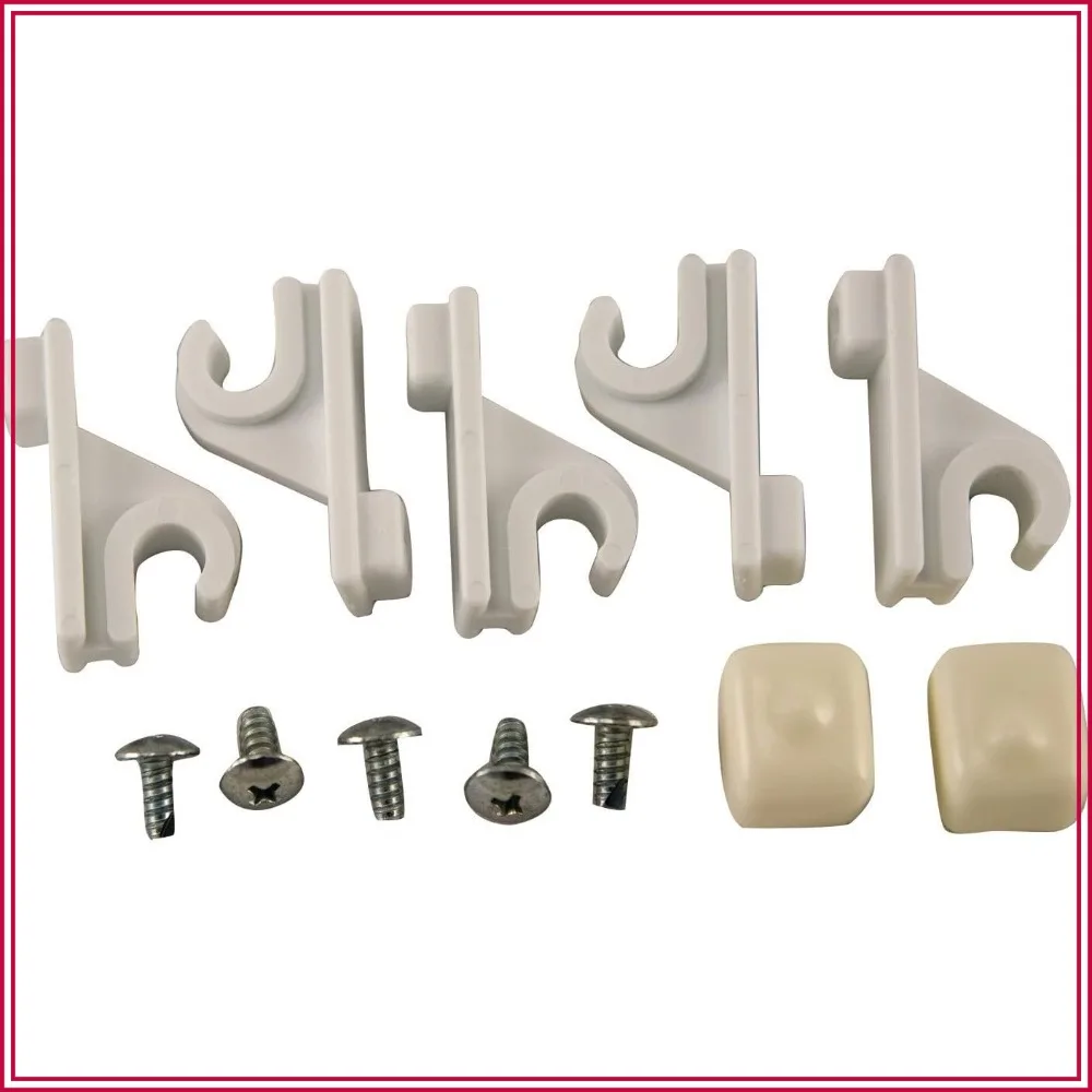 Adjustable Pole Clips and Caps for Curtain Rods, Secure Fit, Easy Install