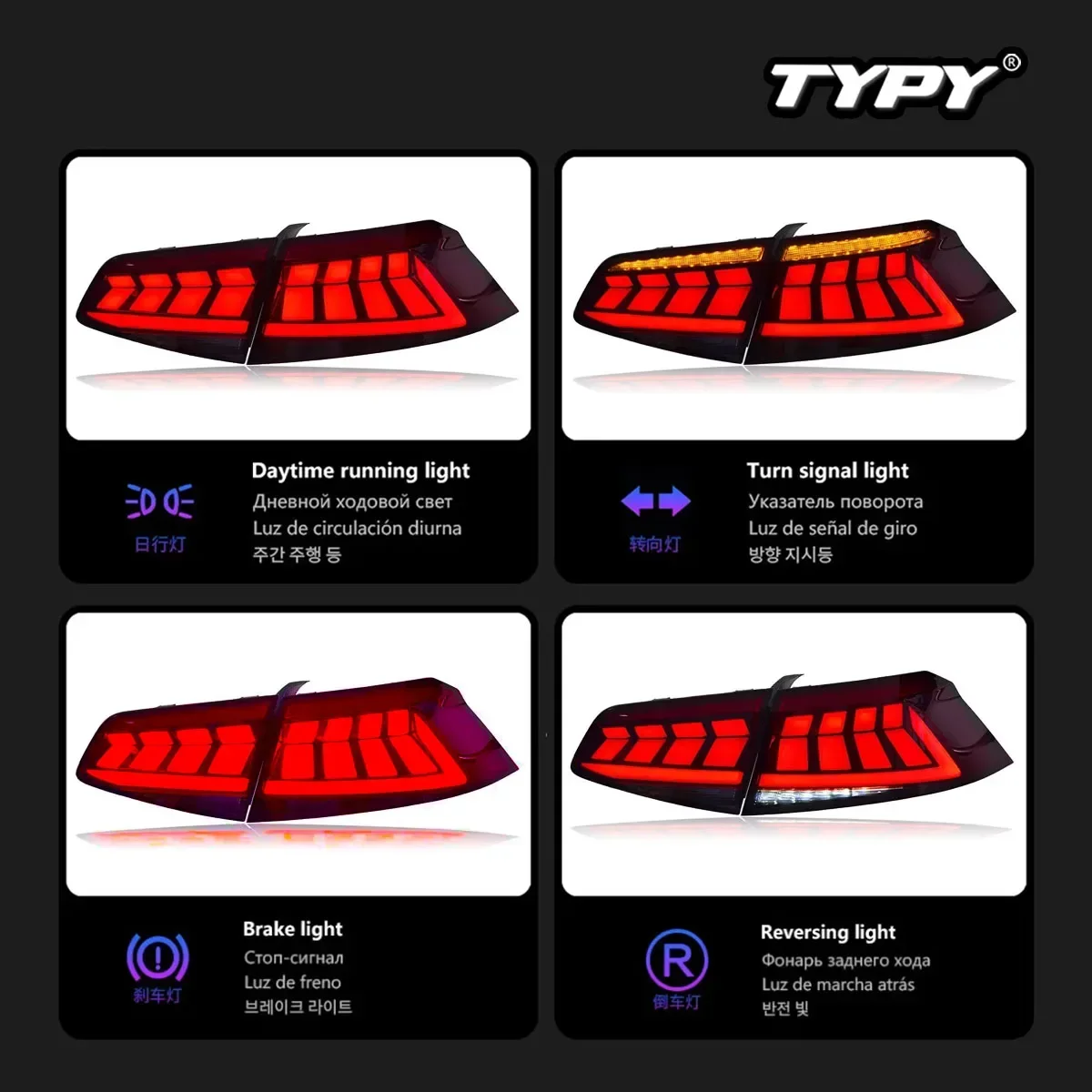 

TYPY Автомобильные задние фонари для Ford VW Passat B8 Светодиодные задние фонари Дневные ходовые огни 2015-2019 Динамические указатели поворота