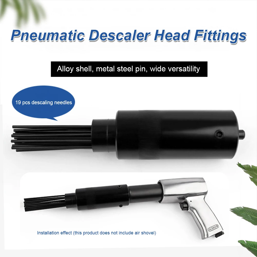 Pneumatic Needle Bundle Deruster Head with 19 Needle Portable Rust Welder Slag Remover Air Powered Air Pneumatic Cleaning Tool