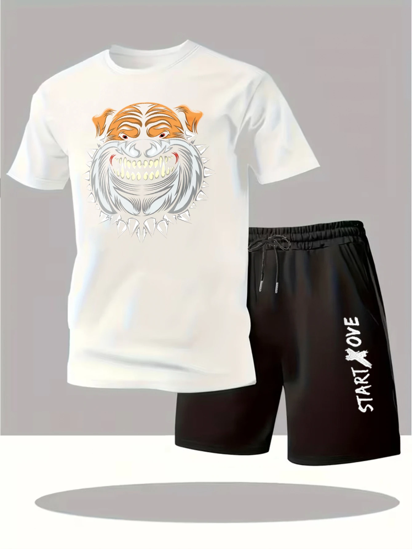 

Мужские комплекты 2025: Новинка! Модный свитшот и шорты в стиле Y2K. Графические принты. Комплект с коротким рукавом. Мужской спортивный костюм.