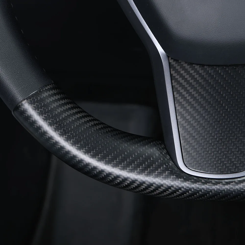 Real Carbon Fibre Car Steering Wheel Cover For Tesla Model 3 (2017-2023) Model Y (2017-2025) Interior Accessories