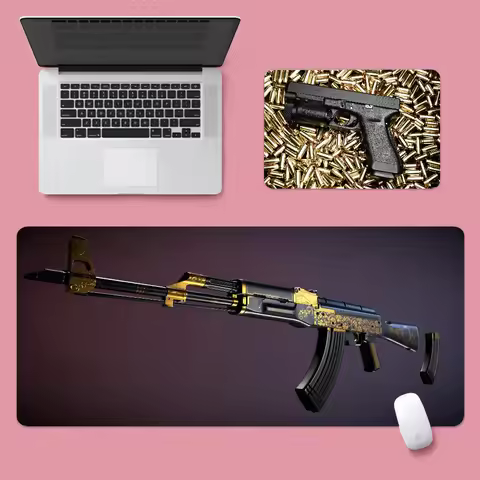 Rifle Pistol Revolver Gun AK47 Custom Skin Natural Rubber Gaming Mousepad Desk Mat Size For Game Keyboard Pad For Gamer