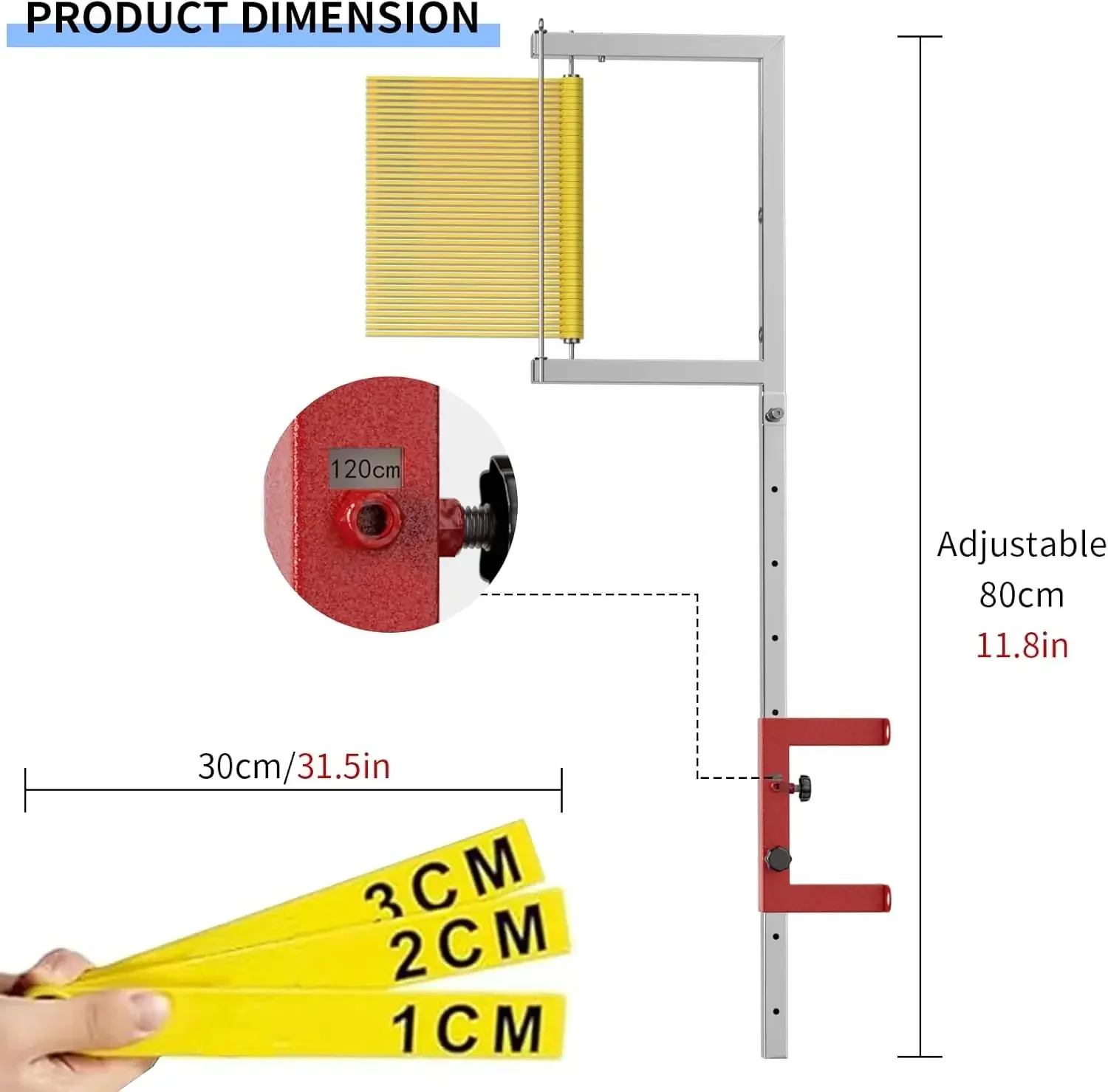 Jump Measurement Tool, Vertical Jump Tester Wall Mounted, 2.29ft Adjustable Height