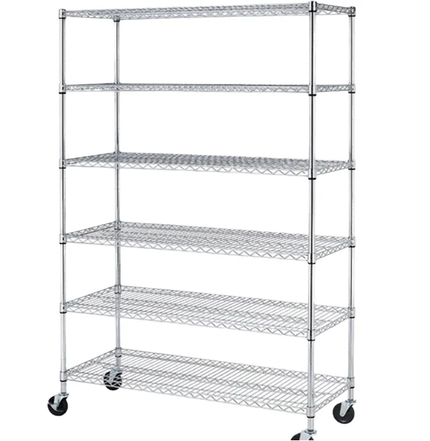 

Industrial Strength Wire Shelving Unit 24*14*60 Inch for Commercial Kitchen Storage & Restaurant Organization Kitchen Rack