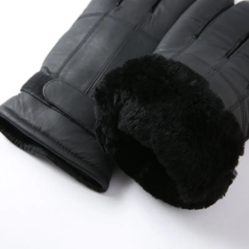 Herren Handschuhe aus echtem Leder, trend ige Schaffell handschuhe, warm, dick, Plüsch, Winter leder Trendy Sheep skin Gentmen Handschuh