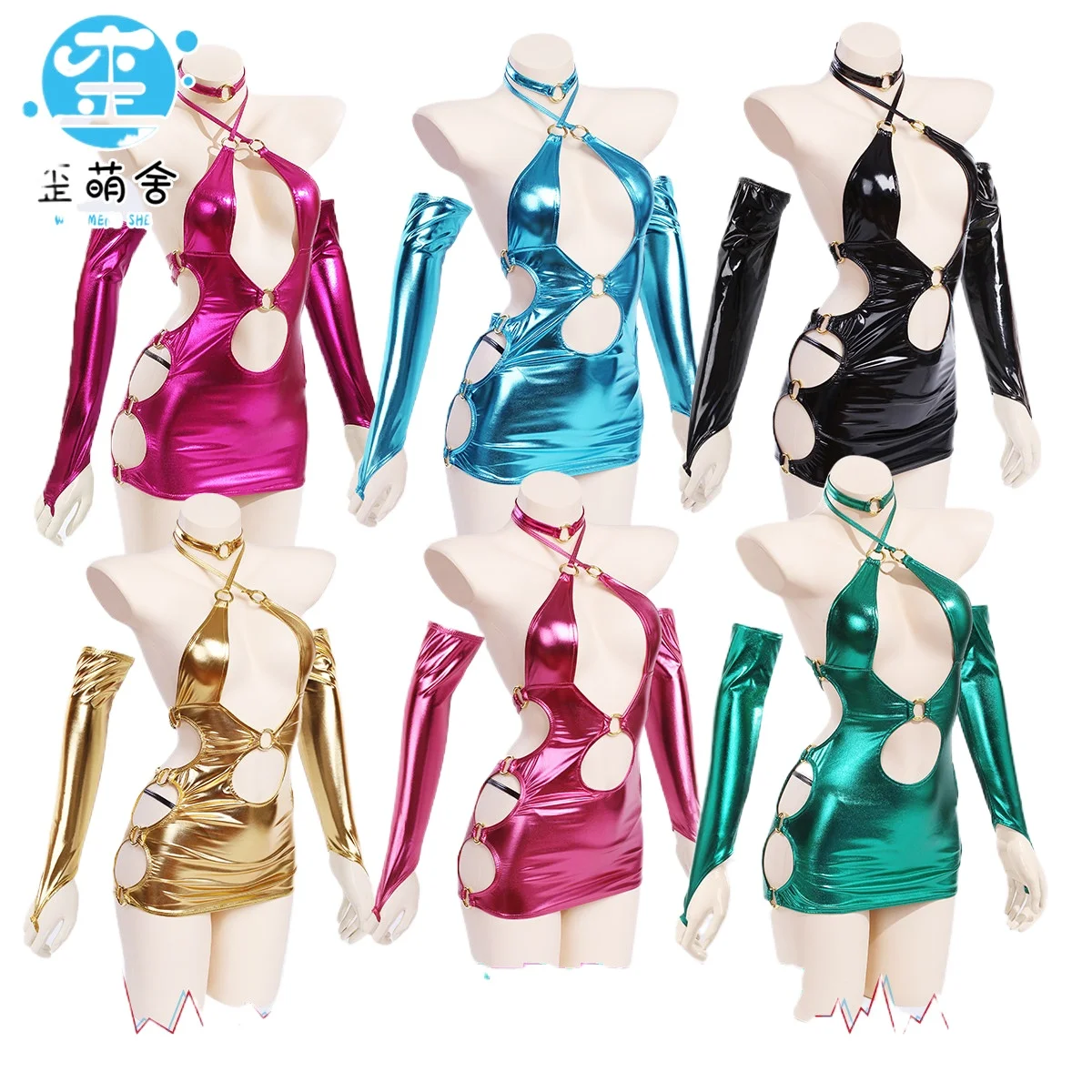 

Women Latex Leather Dress Garter Hollow Out Sexy Dress Party Nightclub Stage Cosplay private photo shoot dress style