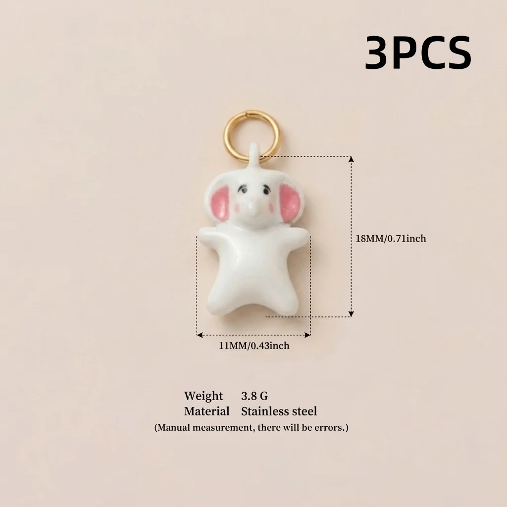 3 Stück Modische und Beliebte Tier-Serie: Eichhörnchen, Kleiner Tiger, Kirsche, Gans DIY Anhänger-Charms für Schmuck – Detail 4