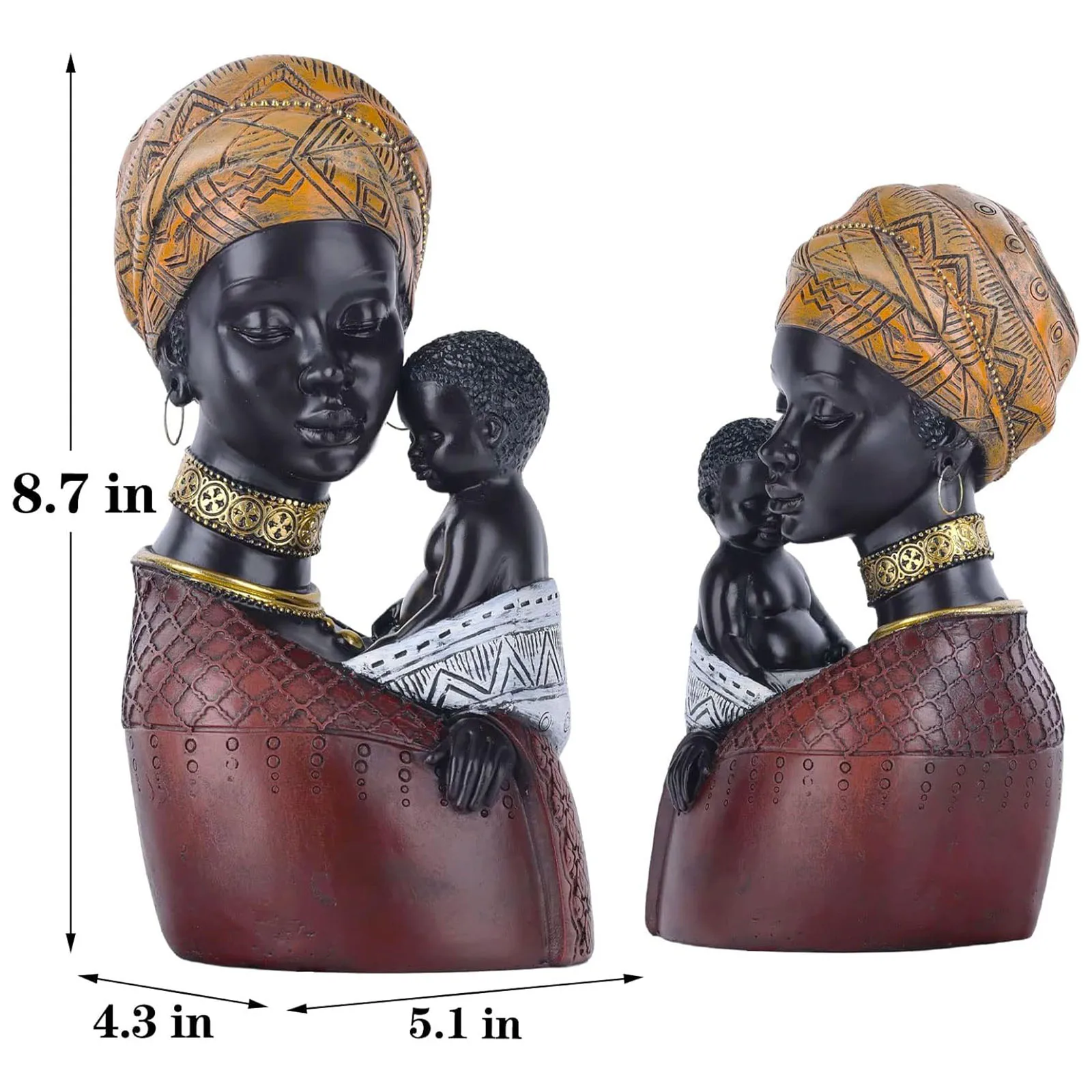 Sunflower African Lady Candlestick Figurine Resin African American Candlestick Holder Figurines Suitable for Wedding and Holiday