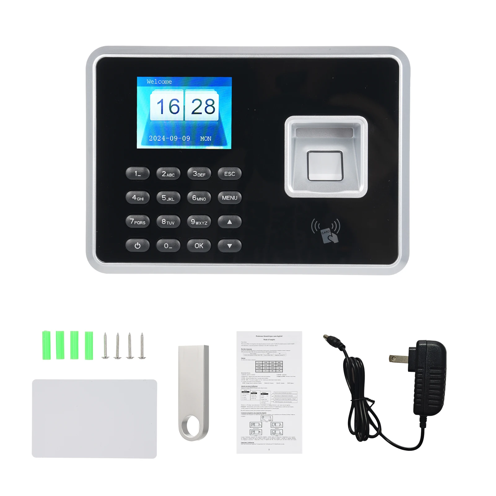 BISOFICE Biometric Time Clock Attendance Machine for Employees Biometric In and Out Punching Support 1000pcs Fingerprint