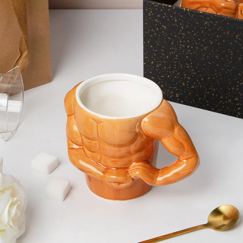 Tasses créatives en céramique pour garçons, petit déjeuner à la maison, lait, café, eau standardisée, entraîneur de gymnastique, tasses amusantes, cadeau de vacances