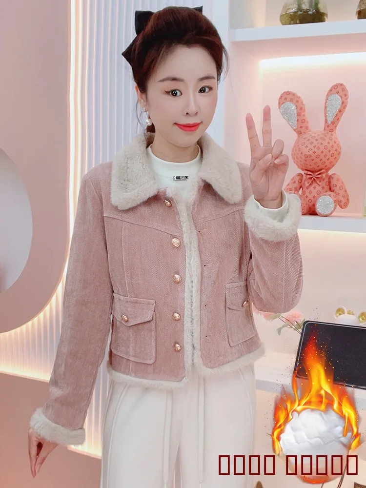 

Потрясающий женский ор Jaet Open Cardigan Anti-Wrinkle Long Sve Fce Lined Simple Sle Ele Winter Faion Top