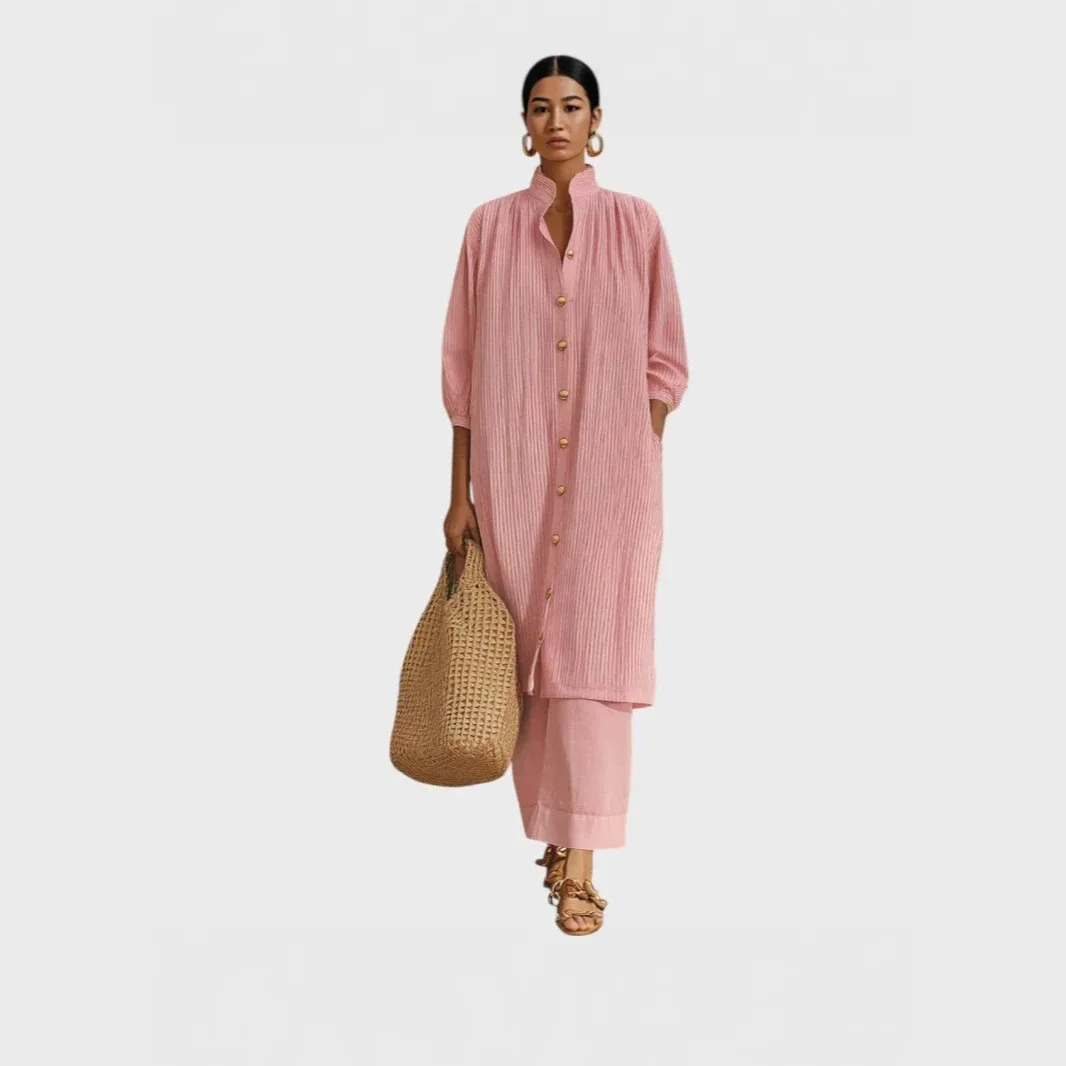Striped Blouse Sets Long Sleeve Linen Shirt Tops Matching Sets Spring Summer Women Casual Vintage Overall Jumpsuit Playsuits