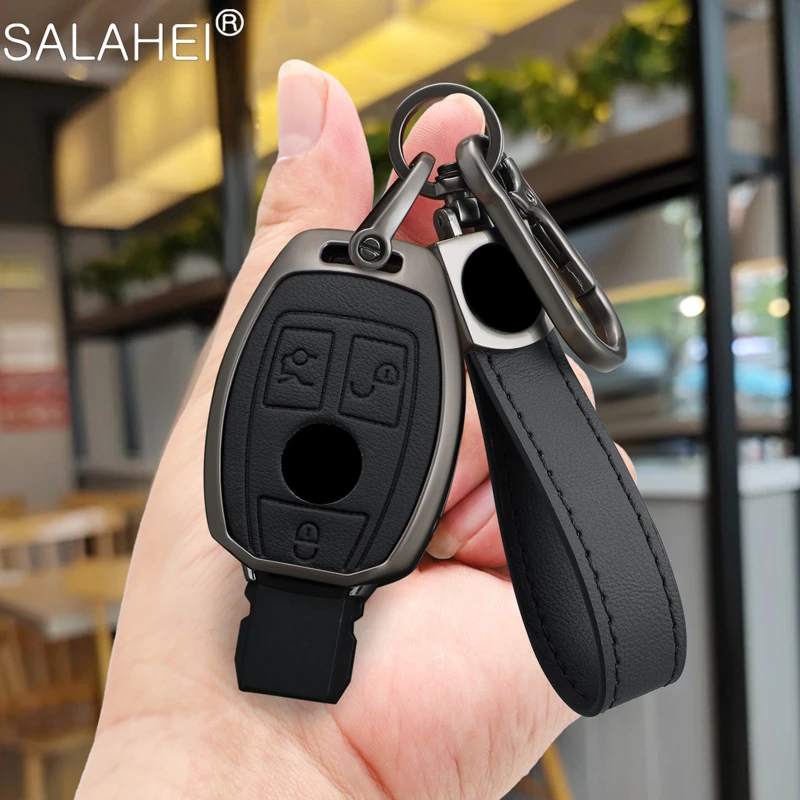 Metal Car Key Case Cover Shell For Mercedes Benz A B C E S Class W204 W205 W212 W213 W176 GLC CLE CLA GLB GLC GLS AMG W177 W222