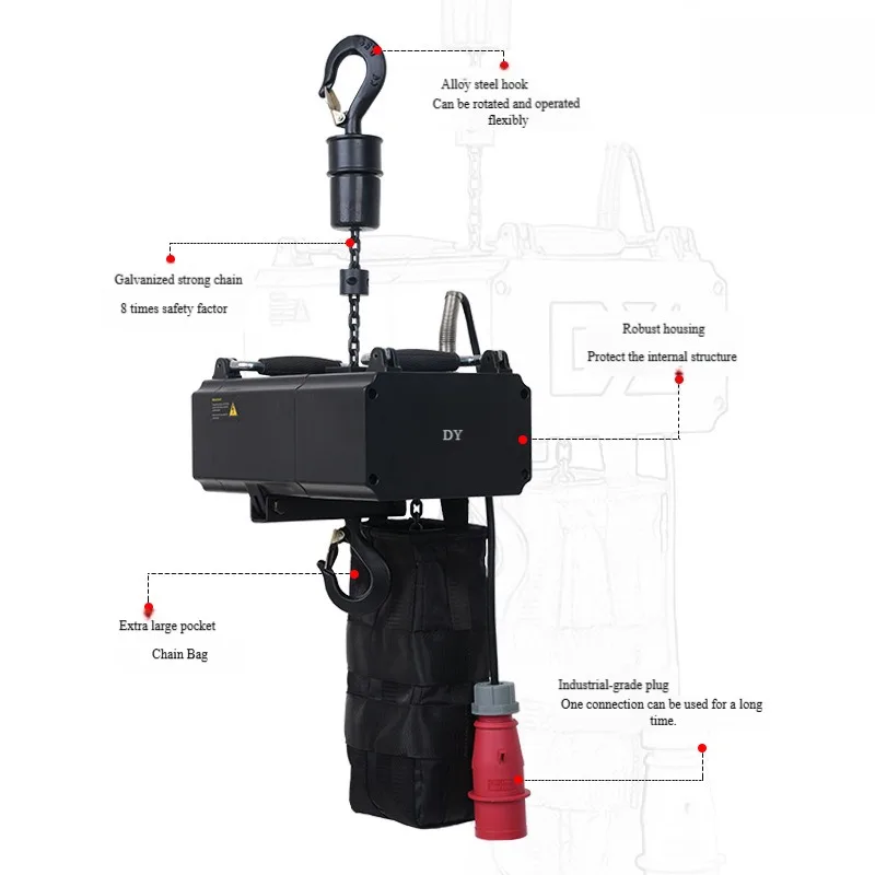 Waterproof Electric Hoist Outdoor Stage Rental Lifting Line Array Sound Truss Lighting Chain Hoist 220v