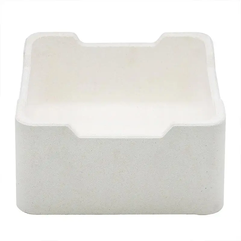 High Purity Alumina Ceramic Sagger 220x220x40mm Refractory Box Crucible Industrial Use