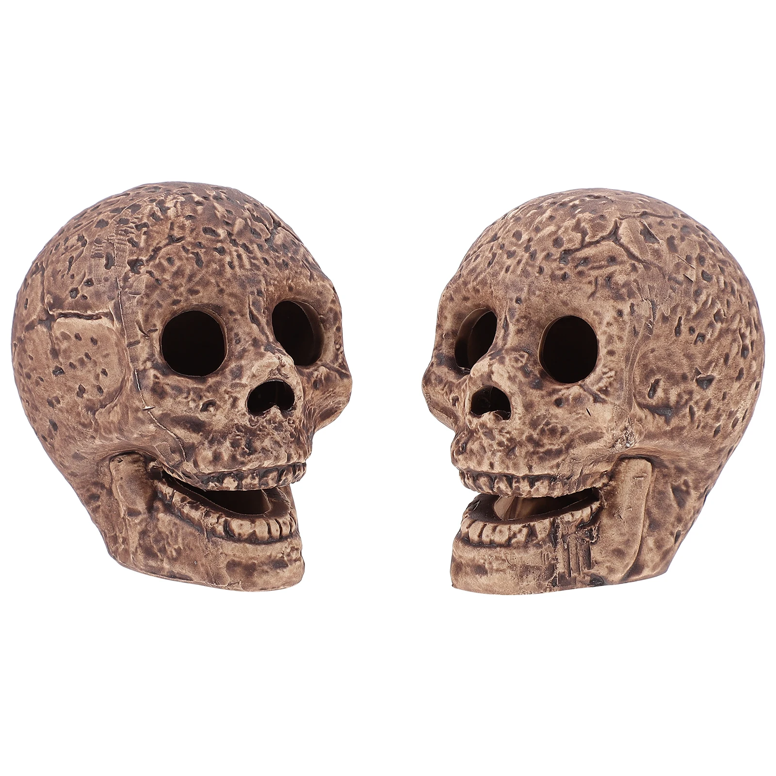 

2Pcs Ceramic Skull Decoration Halloween Head Scary Home Office Bar Decor Party Tabletop Props Skull Head Statue